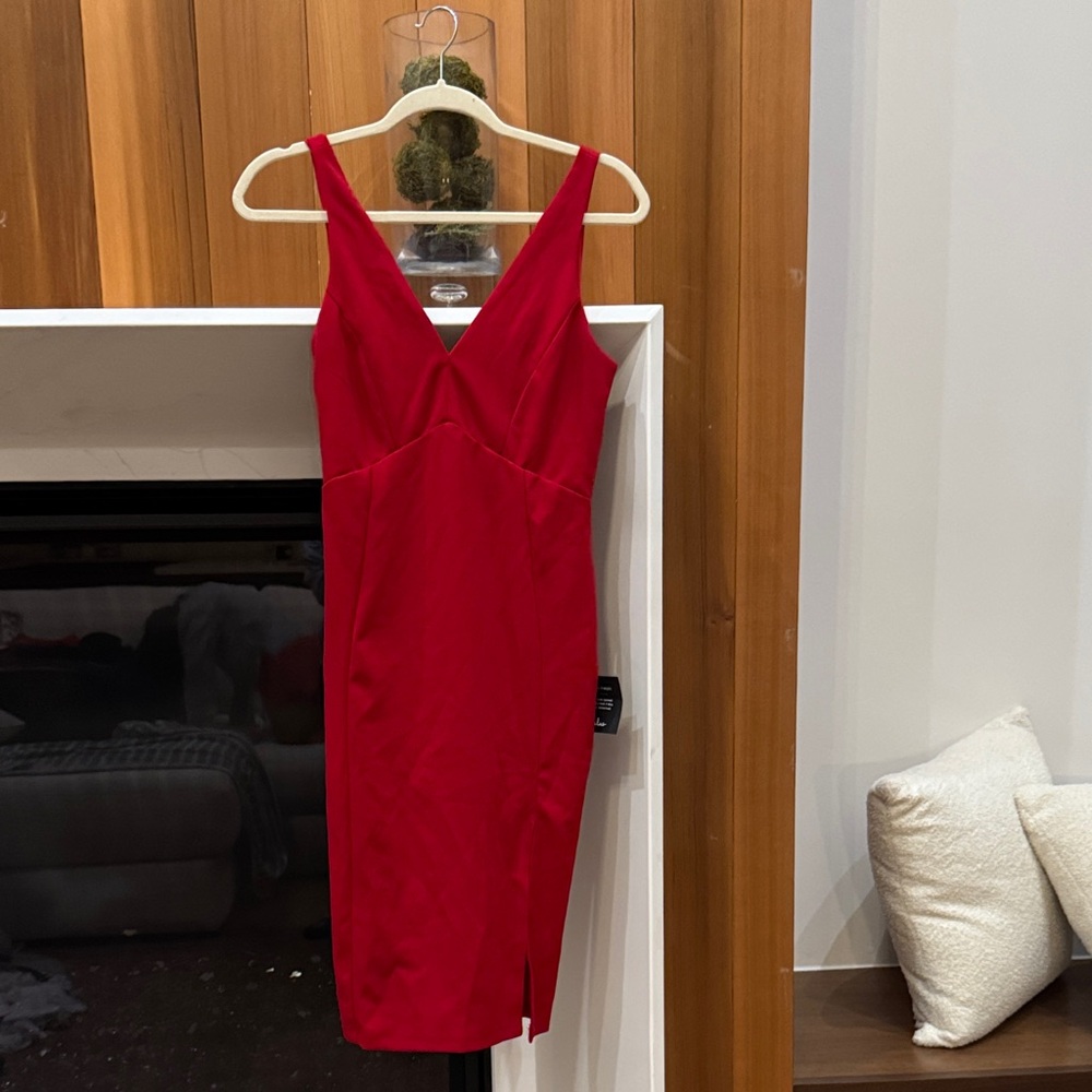 Lulu's Vibrant Red Midi Dress